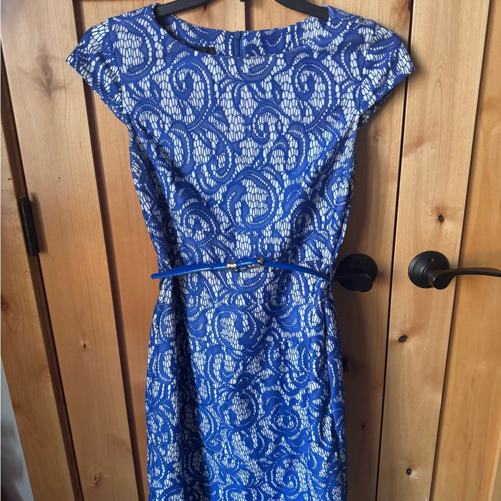 Elegant Blue Lace Dress